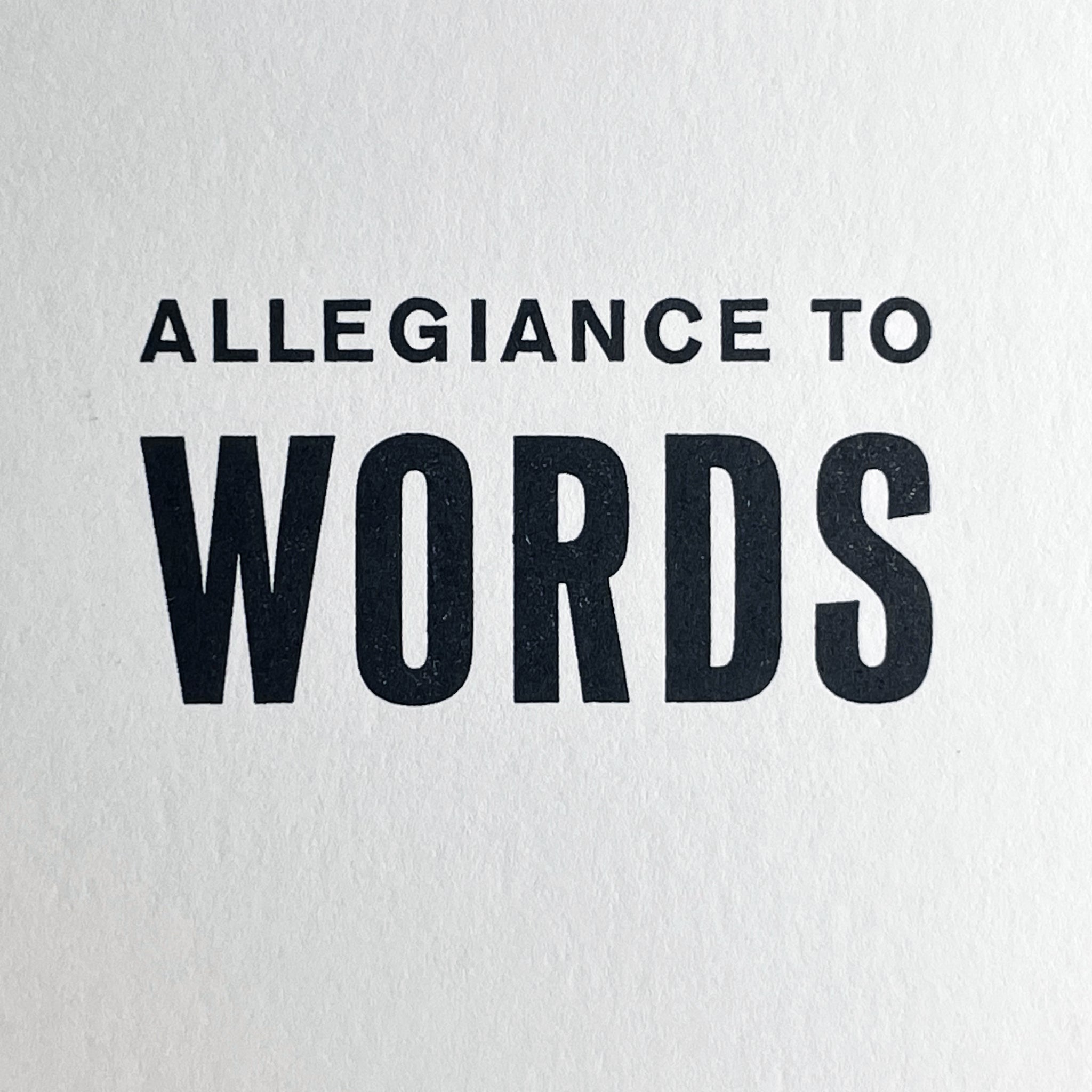 Allegiance to Words notecard