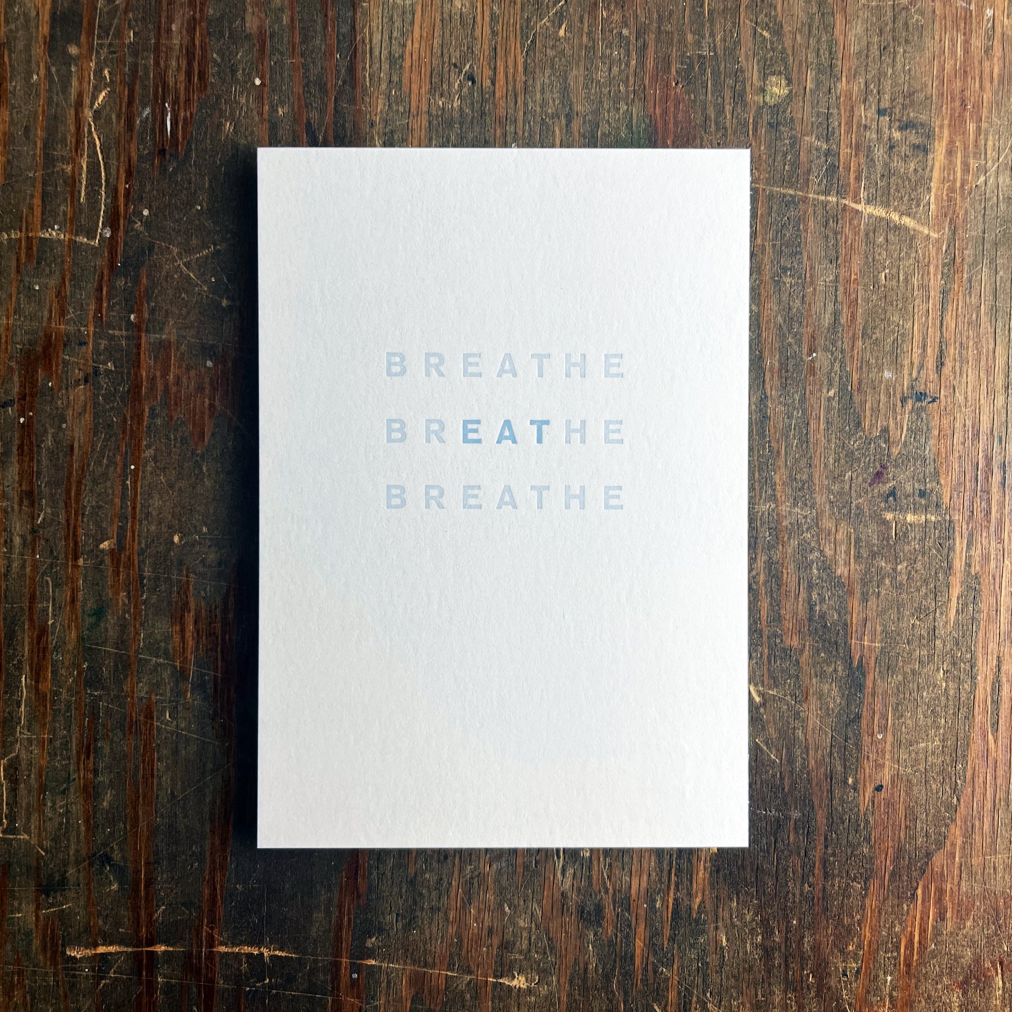 Breathe/eat notecard