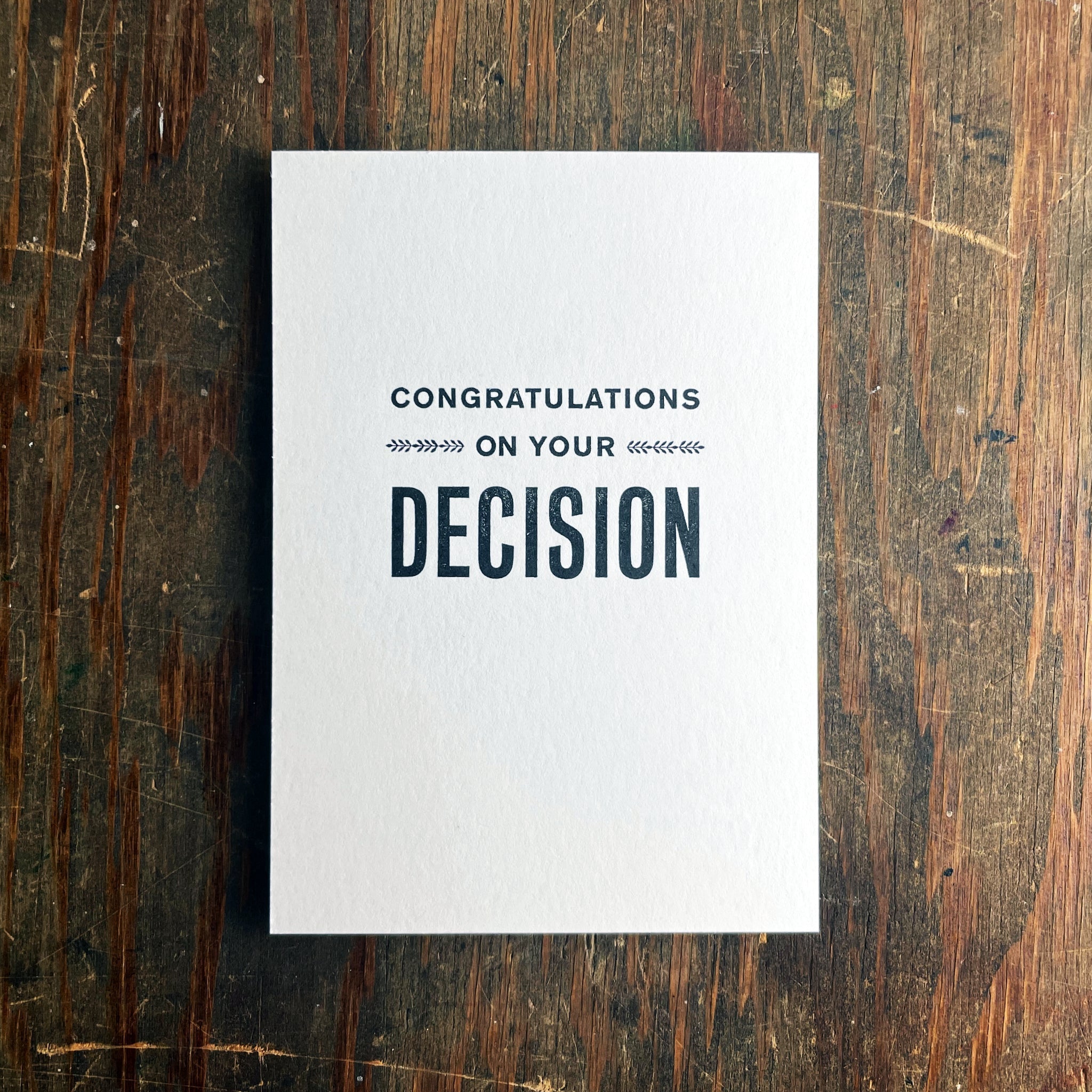 Decision Congrats notecard