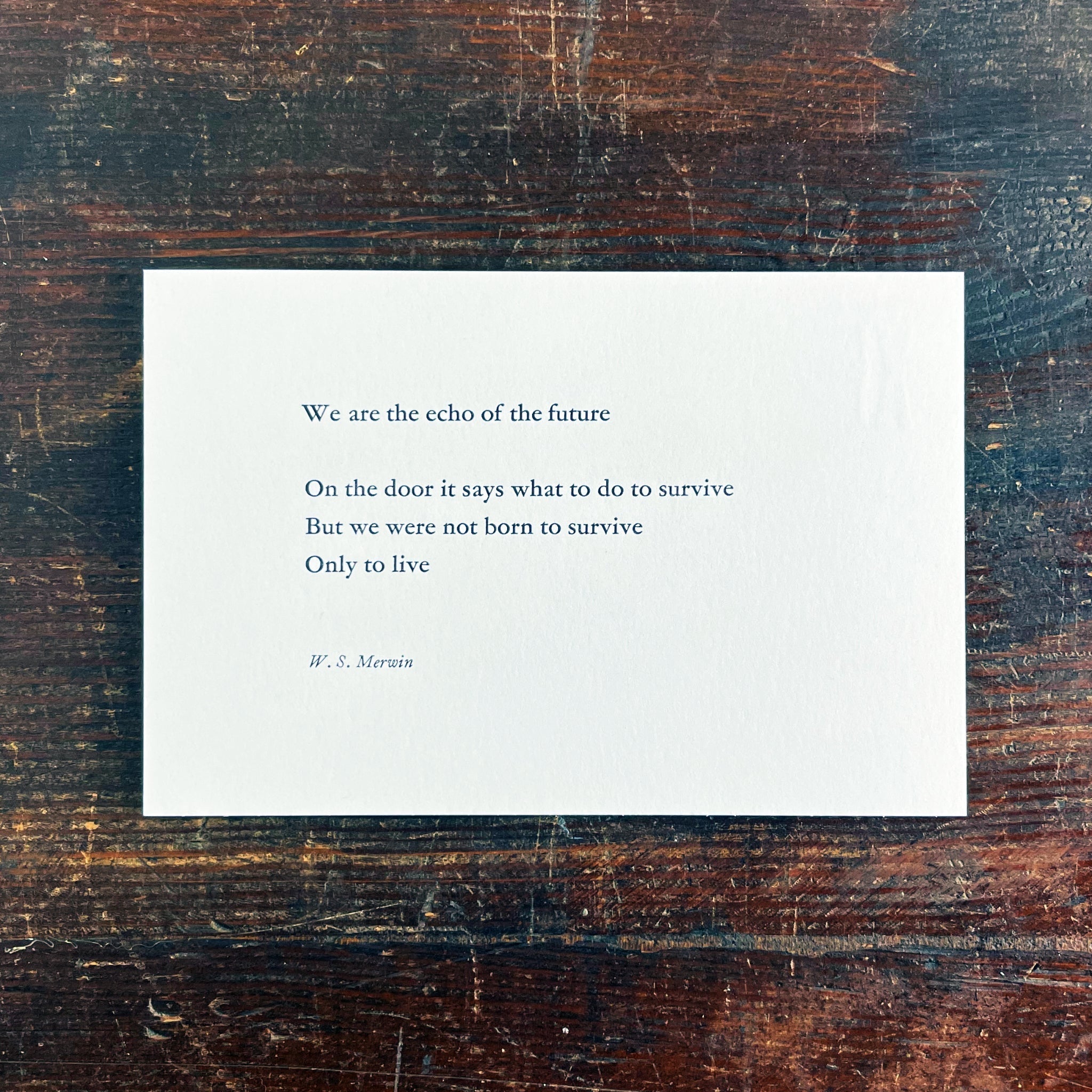 Only to Live notecard