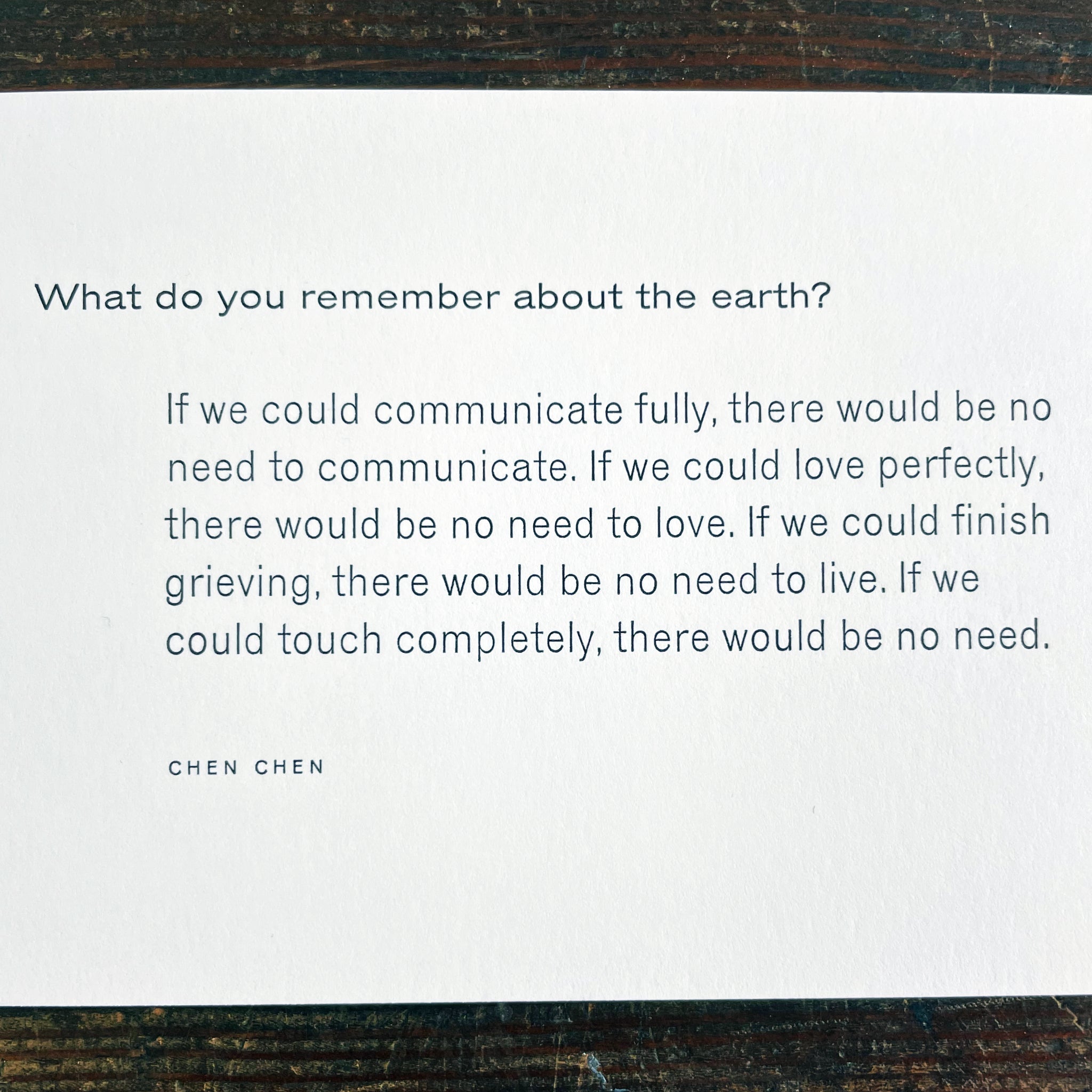 Remember the Earth notecard